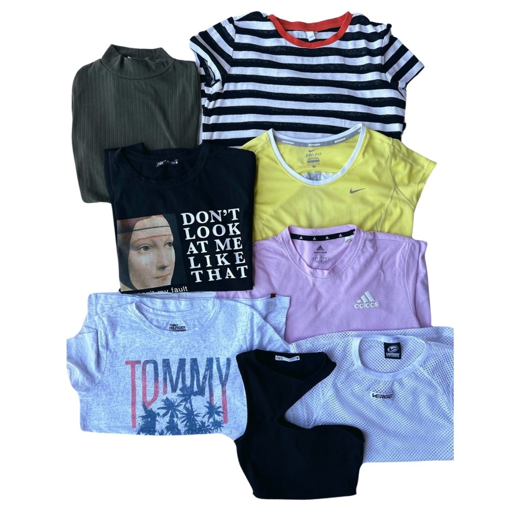 Boundle of 8 T-shirts/ Tops ZARA Nike Adidas Excellent condition Size S
